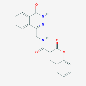 molecular formula C19H13N3O4 B353013 2-oxo-N-((4-oxo-3,4-dihydrophthalazin-1-yl)methyl)-2H-chromene-3-carboxamide CAS No. 713112-64-2