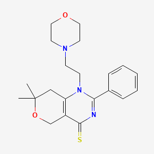 7,7-dimethyl-1-[2-(4-morpholinyl)ethyl]-2-phenyl-1,5,7,8-tetrahydro-4H-pyrano[4,3-d]pyrimidine-4-thione