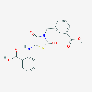molecular formula C19H16N2O6S B353015 2-({3-[3-(Methoxycarbonyl)benzyl]-2,4-dioxo-1,3-thiazolidin-5-yl}amino)benzoic acid CAS No. 1008710-92-6