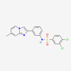 3,4-dichloro-N-[3-(7-methylimidazo[1,2-a]pyridin-2-yl)phenyl]benzenesulfonamide