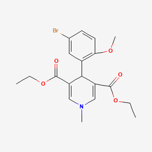 molecular formula C19H22BrNO5 B3530187 diethyl 4-(5-bromo-2-methoxyphenyl)-1-methyl-1,4-dihydro-3,5-pyridinedicarboxylate 