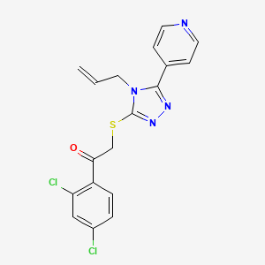 molecular formula C18H14Cl2N4OS B3530189 2-{[4-allyl-5-(4-pyridinyl)-4H-1,2,4-triazol-3-yl]thio}-1-(2,4-dichlorophenyl)ethanone 