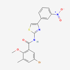 5-bromo-2-methoxy-3-methyl-N-[4-(3-nitrophenyl)-1,3-thiazol-2-yl]benzamide