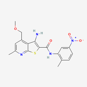 molecular formula C18H18N4O4S B3530214 3-amino-4-(methoxymethyl)-6-methyl-N-(2-methyl-5-nitrophenyl)thieno[2,3-b]pyridine-2-carboxamide 
