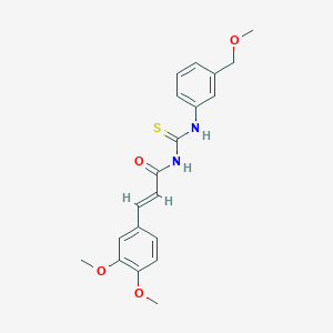 molecular formula C20H22N2O4S B3530219 3-(3,4-dimethoxyphenyl)-N-({[3-(methoxymethyl)phenyl]amino}carbonothioyl)acrylamide 
