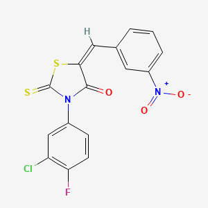 molecular formula C16H8ClFN2O3S2 B3530227 3-(3-chloro-4-fluorophenyl)-5-(3-nitrobenzylidene)-2-thioxo-1,3-thiazolidin-4-one 