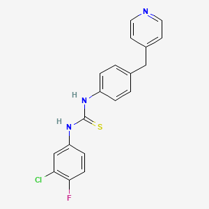 molecular formula C19H15ClFN3S B3530242 N-(3-chloro-4-fluorophenyl)-N'-[4-(4-pyridinylmethyl)phenyl]thiourea 