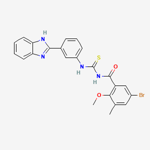 N-({[3-(1H-benzimidazol-2-yl)phenyl]amino}carbonothioyl)-5-bromo-2-methoxy-3-methylbenzamide