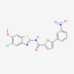 N-(5-chloro-6-methoxy-1,3-benzothiazol-2-yl)-5-(3-nitrophenyl)-2-furamide