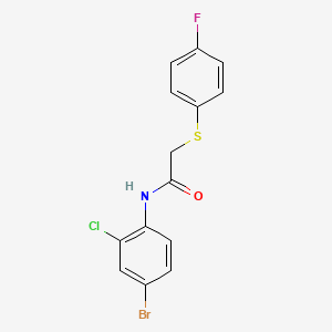 molecular formula C14H10BrClFNOS B3530267 N-(4-bromo-2-chlorophenyl)-2-[(4-fluorophenyl)thio]acetamide 