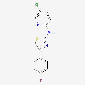 molecular formula C14H9ClFN3S B3530273 5-chloro-N-[4-(4-fluorophenyl)-1,3-thiazol-2-yl]-2-pyridinamine 