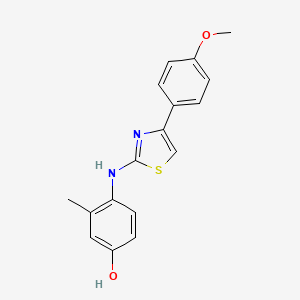 molecular formula C17H16N2O2S B3530277 4-{[4-(4-methoxyphenyl)-1,3-thiazol-2-yl]amino}-3-methylphenol 