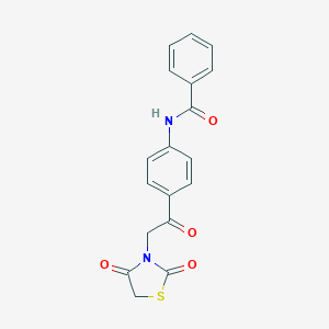 molecular formula C18H14N2O4S B353029 N-(4-(2-(2,4-dioxothiazolidin-3-yl)acétyl)phényl)benzamide CAS No. 878989-97-0