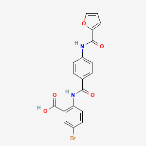 molecular formula C19H13BrN2O5 B3530302 5-bromo-2-{[4-(2-furoylamino)benzoyl]amino}benzoic acid 