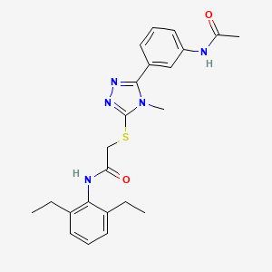 molecular formula C23H27N5O2S B3530311 2-({5-[3-(acetylamino)phenyl]-4-methyl-4H-1,2,4-triazol-3-yl}thio)-N-(2,6-diethylphenyl)acetamide 