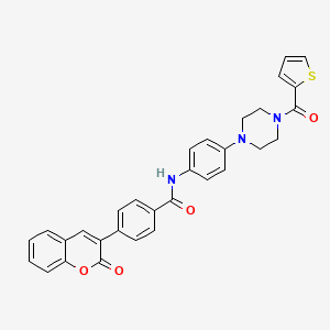 molecular formula C31H25N3O4S B3530321 4-(2-oxo-2H-chromen-3-yl)-N-{4-[4-(2-thienylcarbonyl)-1-piperazinyl]phenyl}benzamide 