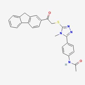 molecular formula C26H22N4O2S B3530322 N-[4-(5-{[2-(9H-fluoren-2-yl)-2-oxoethyl]thio}-4-methyl-4H-1,2,4-triazol-3-yl)phenyl]acetamide 