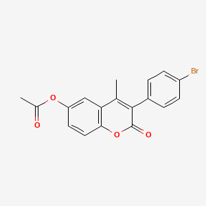 molecular formula C18H13BrO4 B3530332 3-(4-bromophenyl)-4-methyl-2-oxo-2H-chromen-6-yl acetate 