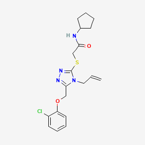 molecular formula C19H23ClN4O2S B3530357 2-({4-allyl-5-[(2-chlorophenoxy)methyl]-4H-1,2,4-triazol-3-yl}thio)-N-cyclopentylacetamide 