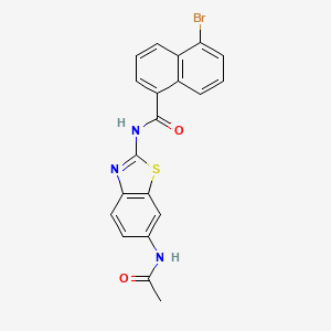 molecular formula C20H14BrN3O2S B3530362 N-[6-(acetylamino)-1,3-benzothiazol-2-yl]-5-bromo-1-naphthamide 