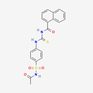 molecular formula C20H17N3O4S2 B3530393 N-[({4-[(acetylamino)sulfonyl]phenyl}amino)carbonothioyl]-1-naphthamide 