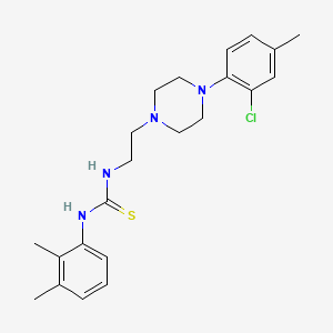 molecular formula C22H29ClN4S B3530407 N-{2-[4-(2-chloro-4-methylphenyl)-1-piperazinyl]ethyl}-N'-(2,3-dimethylphenyl)thiourea 