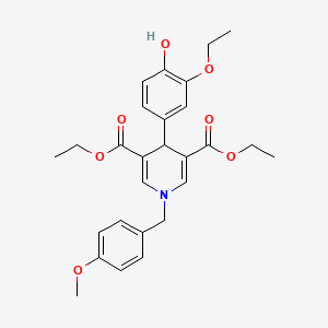 molecular formula C27H31NO7 B3530415 diethyl 4-(3-ethoxy-4-hydroxyphenyl)-1-(4-methoxybenzyl)-1,4-dihydro-3,5-pyridinedicarboxylate 