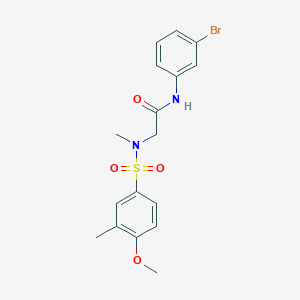 molecular formula C17H19BrN2O4S B3530426 N~1~-(3-bromophenyl)-N~2~-[(4-methoxy-3-methylphenyl)sulfonyl]-N~2~-methylglycinamide 