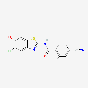 molecular formula C16H9ClFN3O2S B3530433 N-(5-chloro-6-methoxy-1,3-benzothiazol-2-yl)-4-cyano-2-fluorobenzamide 