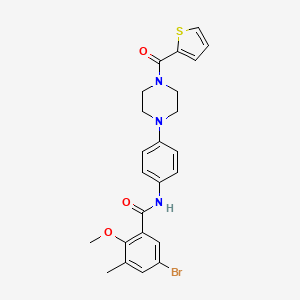 molecular formula C24H24BrN3O3S B3530441 5-bromo-2-methoxy-3-methyl-N-{4-[4-(2-thienylcarbonyl)-1-piperazinyl]phenyl}benzamide 
