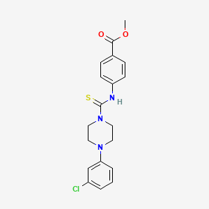molecular formula C19H20ClN3O2S B3530445 methyl 4-({[4-(3-chlorophenyl)-1-piperazinyl]carbonothioyl}amino)benzoate 
