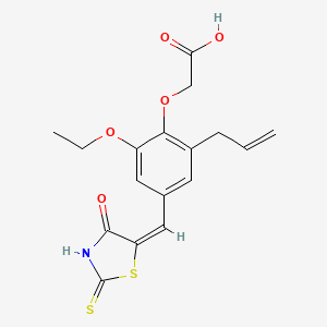 molecular formula C17H17NO5S2 B3530450 {2-allyl-6-ethoxy-4-[(4-oxo-2-thioxo-1,3-thiazolidin-5-ylidene)methyl]phenoxy}acetic acid 