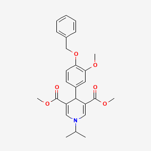 molecular formula C26H29NO6 B3530451 dimethyl 4-[4-(benzyloxy)-3-methoxyphenyl]-1-isopropyl-1,4-dihydro-3,5-pyridinedicarboxylate 
