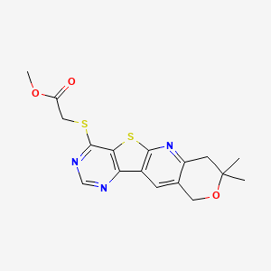 molecular formula C17H17N3O3S2 B3530456 methyl [(8,8-dimethyl-7,10-dihydro-8H-pyrano[3'',4'':5',6']pyrido[3',2':4,5]thieno[3,2-d]pyrimidin-4-yl)thio]acetate 