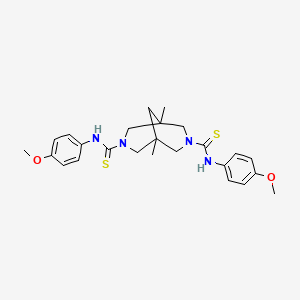 molecular formula C25H32N4O2S2 B3530461 N,N'-bis(4-methoxyphenyl)-1,5-dimethyl-3,7-diazabicyclo[3.3.1]nonane-3,7-dicarbothioamide 