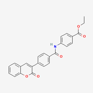 molecular formula C25H19NO5 B3530484 ethyl 4-{[4-(2-oxo-2H-chromen-3-yl)benzoyl]amino}benzoate 