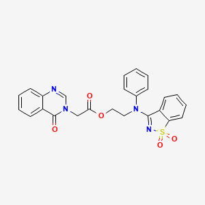 2-[(1,1-dioxido-1,2-benzisothiazol-3-yl)(phenyl)amino]ethyl (4-oxo-3(4H)-quinazolinyl)acetate