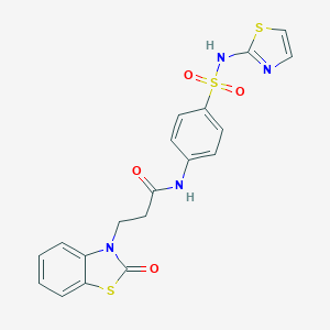 molecular formula C19H16N4O4S3 B353052 3-(2-氧代苯并[d]噻唑-3(2H)-基)-N-(4-(N-(噻唑-2-基)磺酰胺)苯基)丙酰胺 CAS No. 853751-98-1