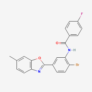 N-[2-bromo-5-(6-methyl-1,3-benzoxazol-2-yl)phenyl]-4-fluorobenzamide