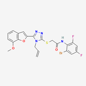 molecular formula C22H17BrF2N4O3S B3530533 2-{[4-allyl-5-(7-methoxy-1-benzofuran-2-yl)-4H-1,2,4-triazol-3-yl]thio}-N-(2-bromo-4,6-difluorophenyl)acetamide 