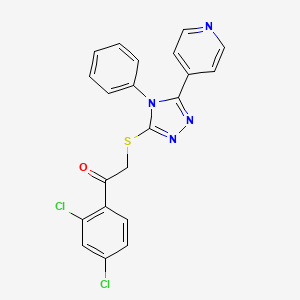 molecular formula C21H14Cl2N4OS B3530554 1-(2,4-dichlorophenyl)-2-{[4-phenyl-5-(4-pyridinyl)-4H-1,2,4-triazol-3-yl]thio}ethanone 