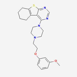 molecular formula C23H28N4O2S B3530569 4-{4-[2-(3-methoxyphenoxy)ethyl]-1-piperazinyl}-5,6,7,8-tetrahydro[1]benzothieno[2,3-d]pyrimidine 