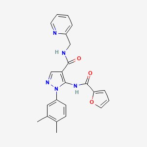 molecular formula C23H21N5O3 B3530575 1-(3,4-dimethylphenyl)-5-(2-furoylamino)-N-(2-pyridinylmethyl)-1H-pyrazole-4-carboxamide 