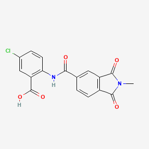 molecular formula C17H11ClN2O5 B3530583 5-chloro-2-{[(2-methyl-1,3-dioxo-2,3-dihydro-1H-isoindol-5-yl)carbonyl]amino}benzoic acid 