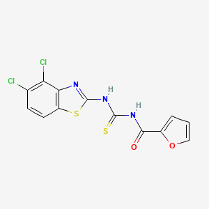 molecular formula C13H7Cl2N3O2S2 B3530599 N-{[(4,5-dichloro-1,3-benzothiazol-2-yl)amino]carbonothioyl}-2-furamide 