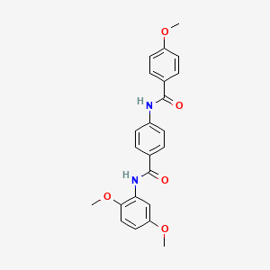 molecular formula C23H22N2O5 B3530606 N-(4-{[(2,5-dimethoxyphenyl)amino]carbonyl}phenyl)-4-methoxybenzamide 