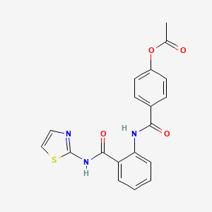 molecular formula C19H15N3O4S B3530607 4-[({2-[(1,3-thiazol-2-ylamino)carbonyl]phenyl}amino)carbonyl]phenyl acetate 