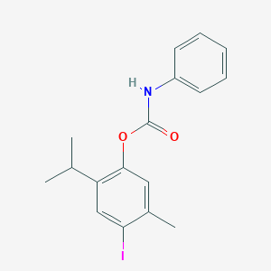 molecular formula C17H18INO2 B3530671 4-iodo-2-isopropyl-5-methylphenyl phenylcarbamate 