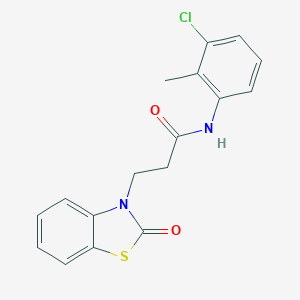 B353069 N-(3-chloro-2-methylphenyl)-3-(2-oxo-1,3-benzothiazol-3(2H)-yl)propanamide CAS No. 852046-22-1