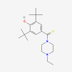 molecular formula C21H34N2OS B3530699 2,6-di-tert-butyl-4-[(4-ethyl-1-piperazinyl)carbonothioyl]phenol 